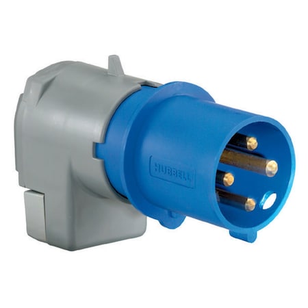 Hubbell Wiring Device-Kellems Pin & Sleeve Plug, 100 A, 120/208V AC, Three Phase, 4 Pole, IEC Grounding, Blue, NEMA Not Rated A5100P9